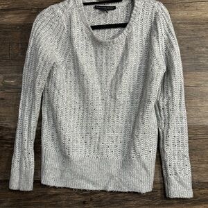 White House Black Market Heather Gray Knit Sweater